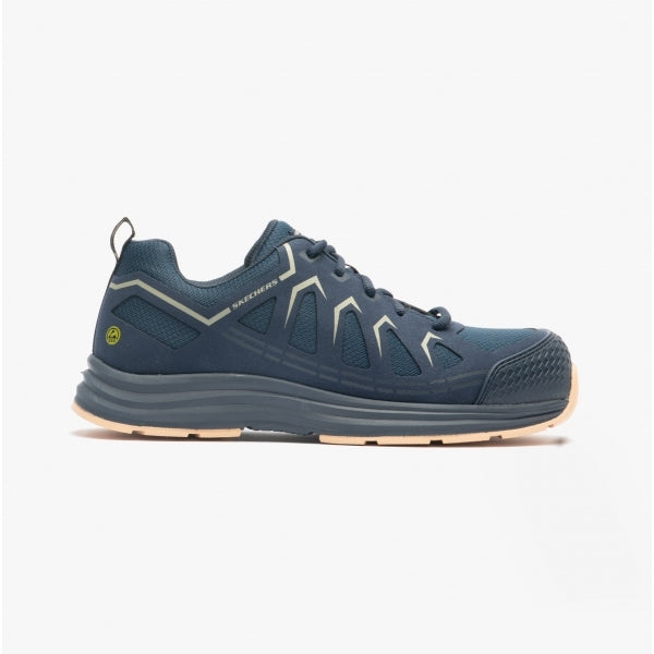 Skechers 200127EC/NVTN Malad II Mens Safety Trainers Navy/tan - Blue - Size UK 6.5 | Skechers Sale | Discount Designer Brands