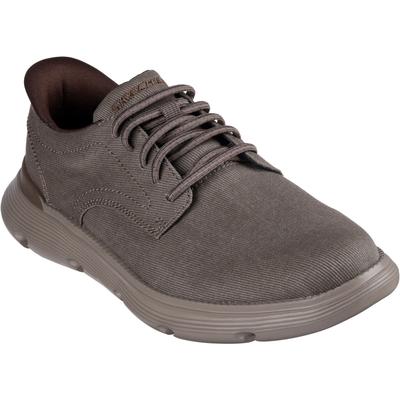 Skechers Garza Clive Herren Schnürschuhe aus dunkelbrauner Baumwolle Image