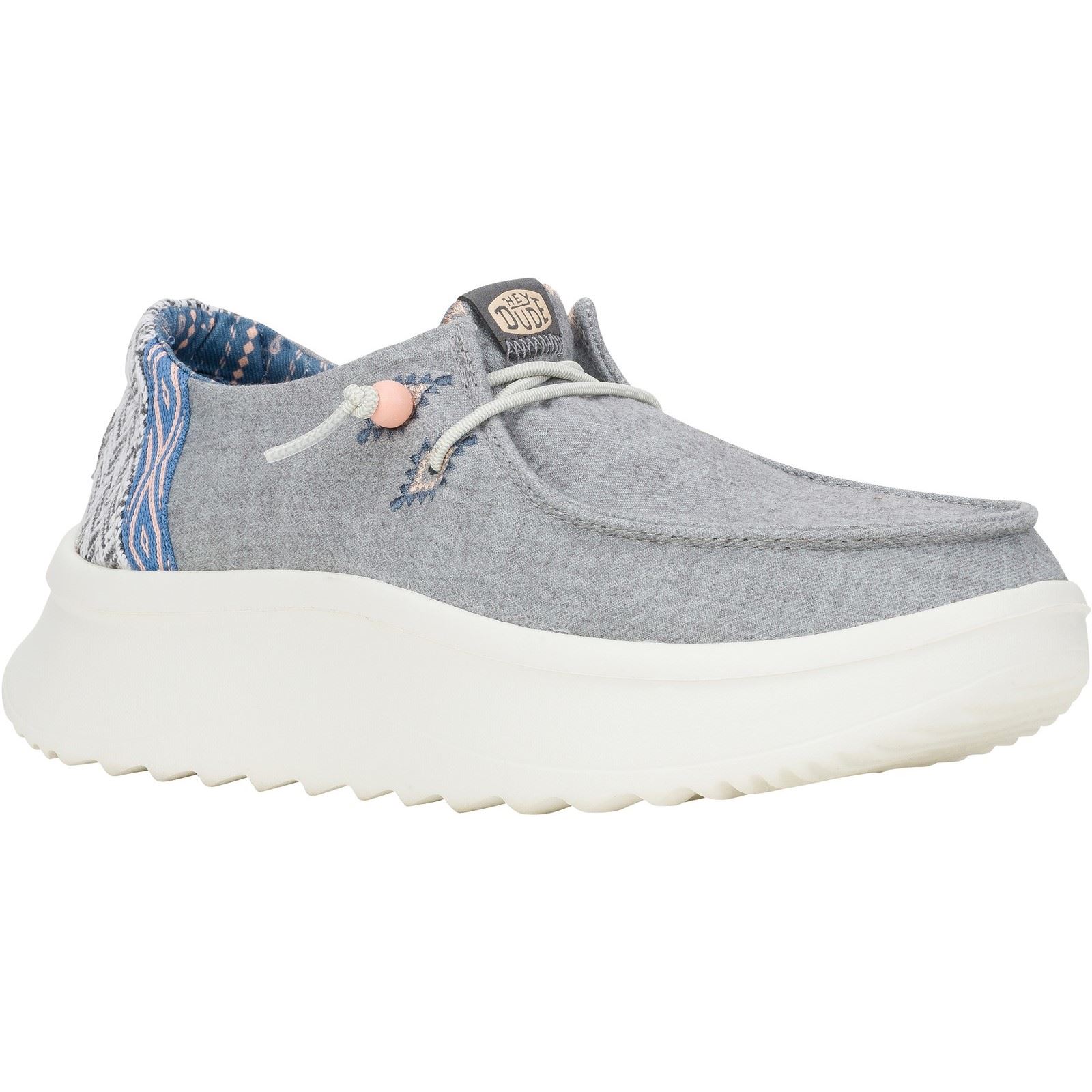 HEYDUDE Wendy Peak Chambray Woven Polyester Damen Grau Loafers