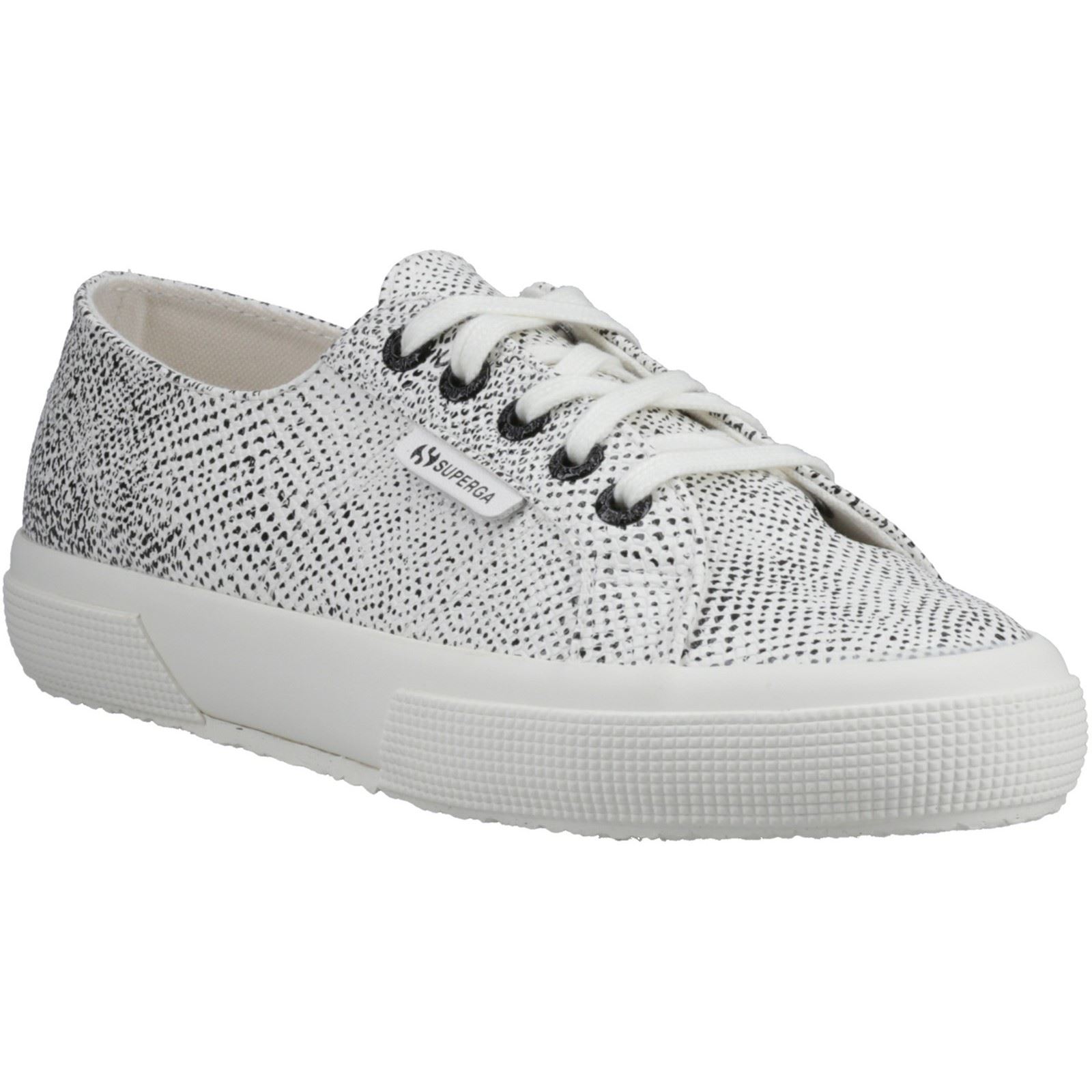 Superga 2730 Micro Faux Snake Faux Leder Damen Weiß Avorio/Schwarz Snake Trainers
