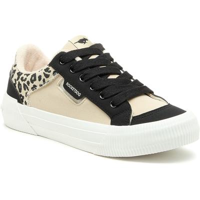 Rocket Dog Cheery Blocked Damen Sneakers aus Baumwolle in Schwarz/Natur Image