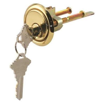 PRIMELINE TOOLS GD 52139 Brass Diecast, Rim Cylinder Lock with Trim Ring, 5 Pin