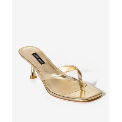 Boston Proper - Gold Yellow - Square Toe Thong Heel - 10.0