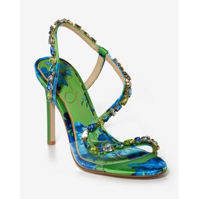 Boston Proper - Print Embellished Strap Heel Green - 8.0