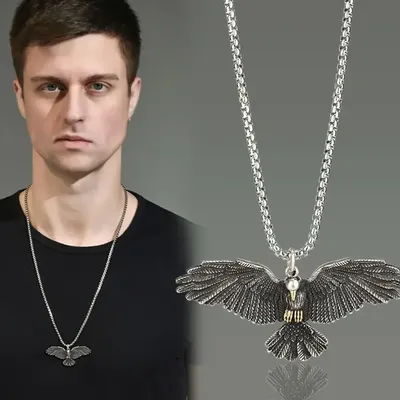 Collar Hombre Titanium Steel Fashion Simple Compact And Exquisite Raven Eagle Men's And Women's Pendant Necklace Gift Jewelry