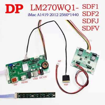 For iMac 27" A1419 2012 LM270WQ1-SDF1 LM270WQ1-SDF2 LCD Driver board 2K 2560*1440 eDP 40P DP HDMI DP
