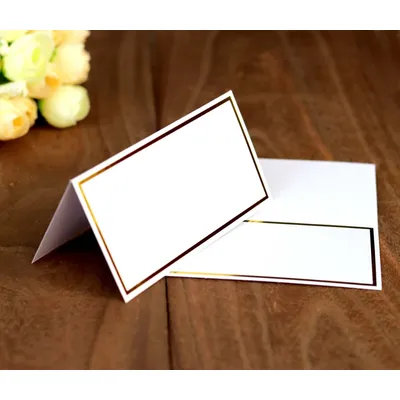 30/50/100pcs Gold Name Place Card Wedding Seating Number Table Card Birthday Party Sign In Classmate
