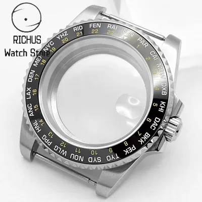 RICHUS 40mm Watch Case GMT Bezel Fit NH35 NH36/ETA2824 PT5000/Miyota82 Series DG2813/3804 Automatic Movement Watch Accessories