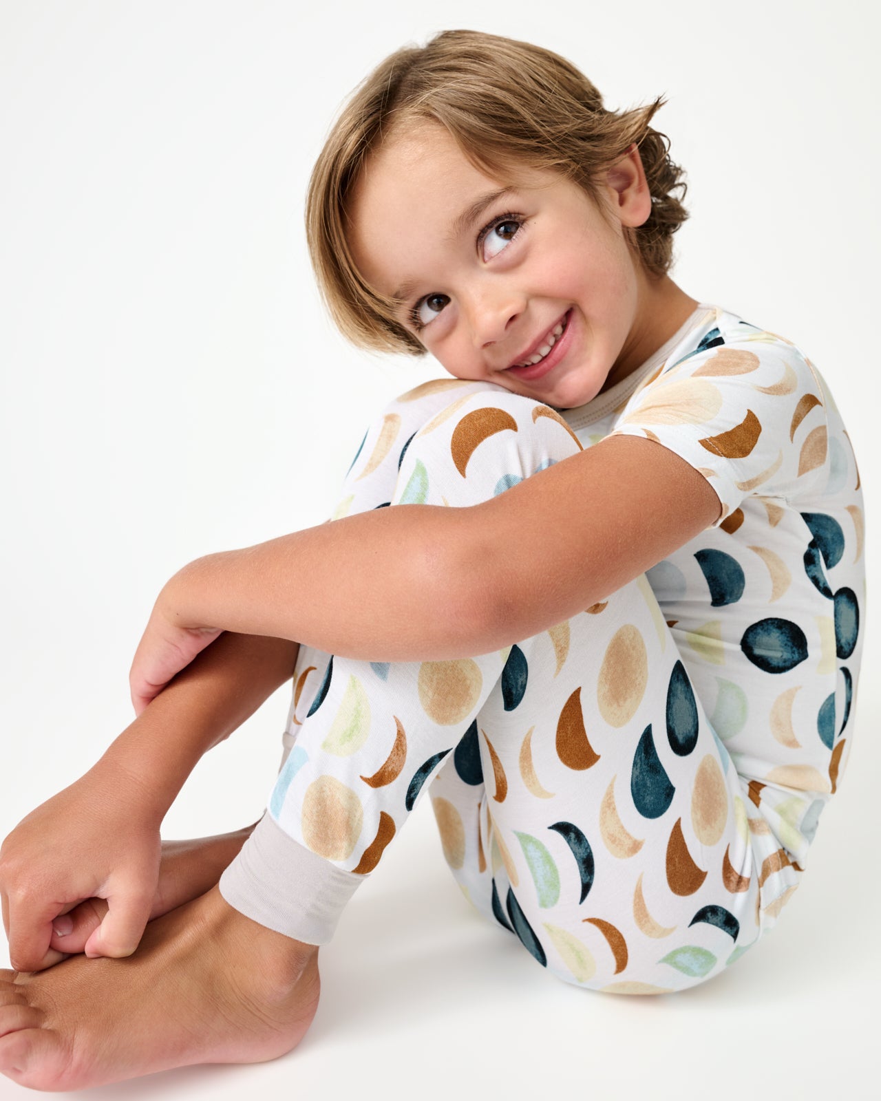 Luna Neutral Two-Piece Short Sleeve Pajama Set - 12/14