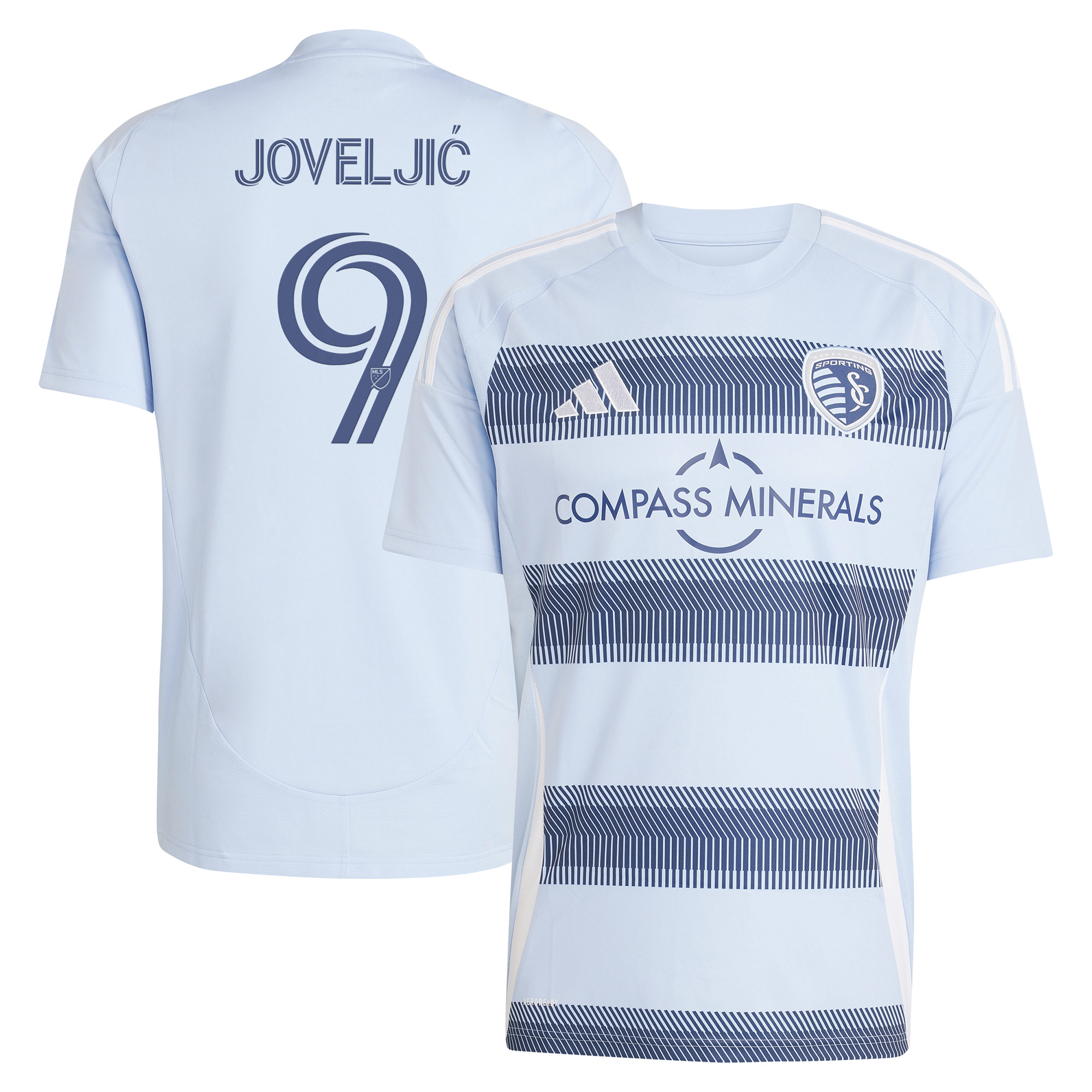 Men's adidas Dejan Joveljic Light Blue Sporting Kansas City 2025 One KC Replica Player Jersey