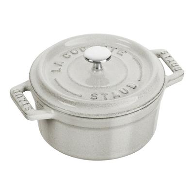 Staub 8 oz. White Truffle Enameled Cast Iron Mini Dutch Oven 1003431