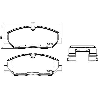 HELLA Bremsbelagsatz, Scheibenbremse vorne rechts links mit Zubehör für HYUNDAI 5810159A10 8DB 355 025-231