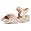 Keilsandalette GABOR, Damen, Gr. 42, rosa (rosé), Ziegenveloursleder, Nappaleder, unifarben, modisch, Schuhe, Sommerschuh, Riemchensandale mit praktischen Klettverschlüssen