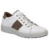 Sneaker JOSEF SEIBEL "Maddox 04", Herren, Gr. 45, grau (weiß, taupe), Leder, kontrastfarbene Details, sportlich, Schuhe, Schnürschuh, Freizeitschuh, Komfortschuh mit Lederinnensohle