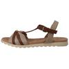 Riemchensandale TOM TAILOR, Damen, Gr. 40, beige (beige, braun), Lederimitat, Textil, mehrfarbig, kontrastfarbene Details, modisch, Schuhe, Sommerschuh, Sandalette, Flats mit verstellbarer Schnalle
