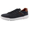 Sneaker ROMIKA, Herren, Gr. 41, navy, cognacfarben, Lederimitat, kontrastfarbene Details, sportlich, Schuhe, Freizeitschuh, Halbschuh, Schnürschuh mit Wechselfußbett