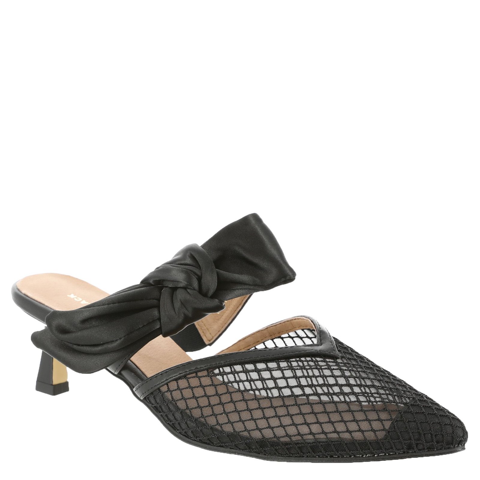 ALL BLACK Side Bow Mule - Womens Euro 37.5 US 7 Black Pump Medium