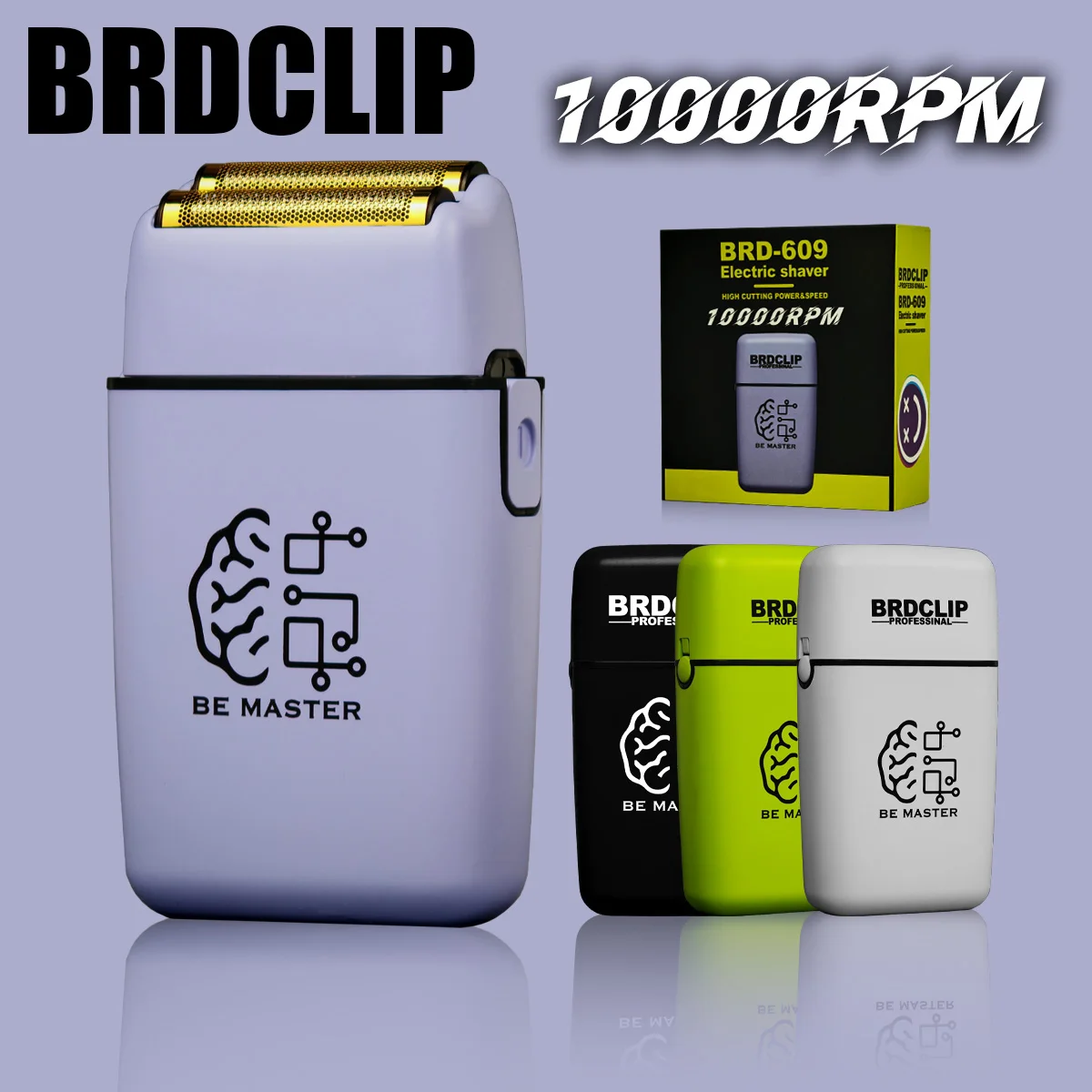 10000 U/min BRDCLIP BRD 609 Doppelfolienrasierer Professioneller elektrischer Barthaarschneider für Herren Haarschneidemaschine Friseurschermaschine Image