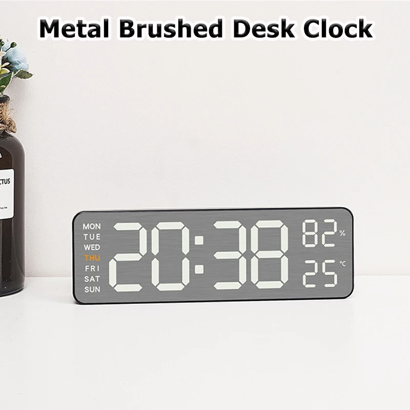 Digitale Wanduhren, großer Bildschirm, Woche, Datum, Temperaturanzeige, ABS-Uhren für Schlafzimmer, Wohnzimmer, Büro, Heimdekoration, 12/24 Stunden Image