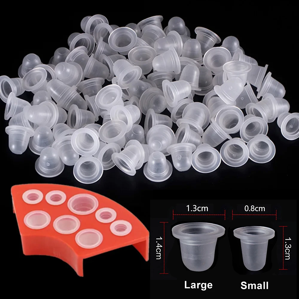 1000/500/100 stücke Einweg Silikon Tattoo Ink Cup Caps Pigment Halter Container Tattoo Ink Caps Halter Tattoo zubehör Image