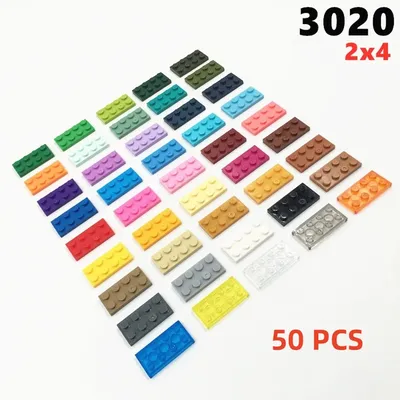 50 Teile/los Gebäude Blöcke 3020 Platte 2x4 Ziegel DIY Assmble Sammlungen Groß Modulare GBC Image