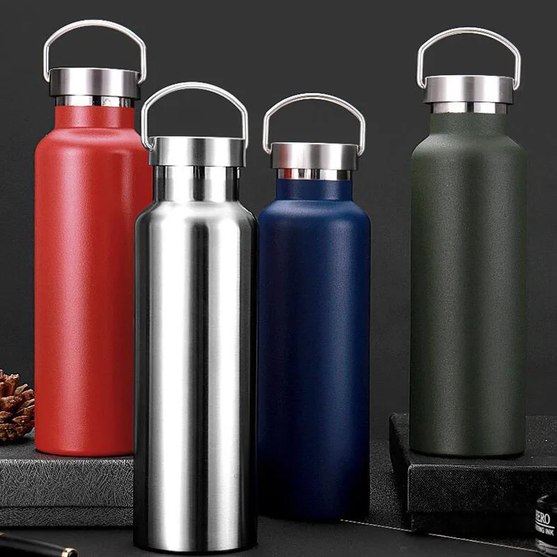 600 ml Sportwasserflasche mit großem Fassungsvermögen, tragbares Design, Thermosflasche aus Edelstahl, Isolierflaschen Image