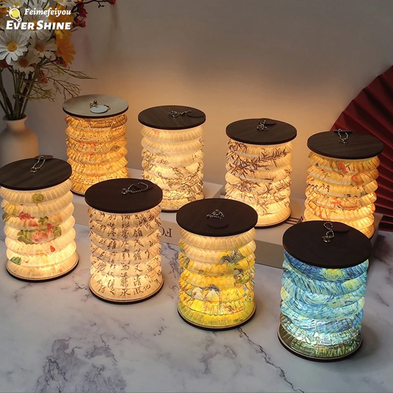 Nachtlicht USB tragbare faltbare Buch lampe kreatives Geschenk für Schlafzimmer Arbeits zimmer japanische Art Laterne Dekoration Nachtlicht