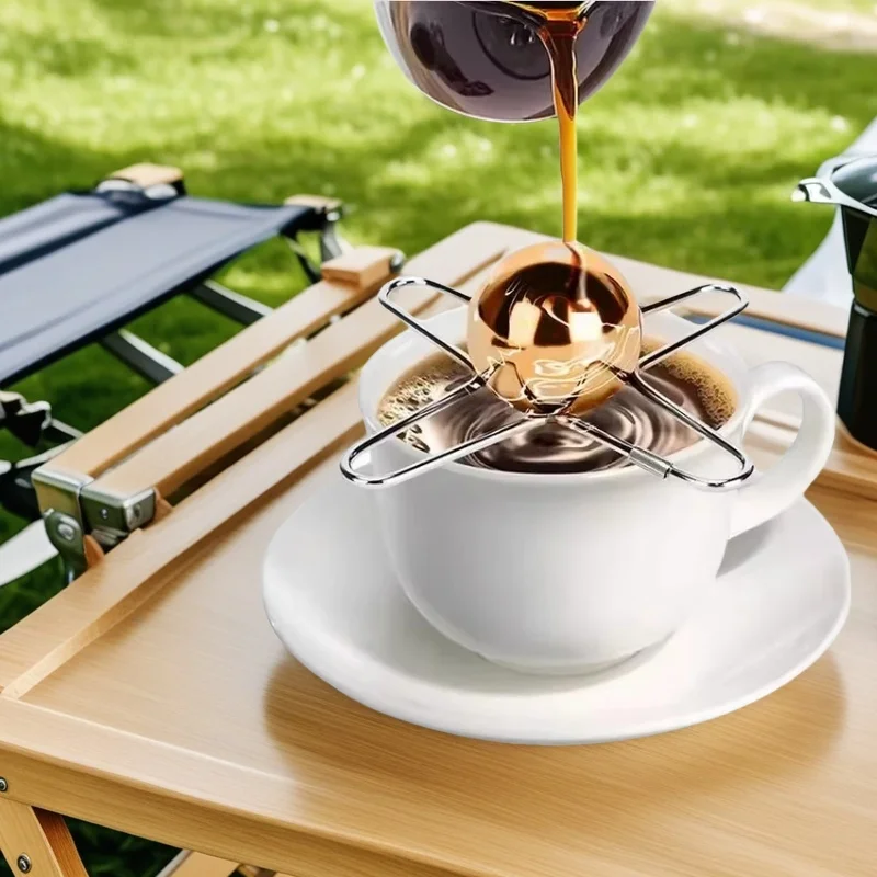 Gefrorene Kugel für Espresso-Kaffee, wiederverwendbar, kühlendes Kaffee-Werkzeug, Eisbälle aus Edelstahl, kühlende Kaffee-Geschmacksverstärker-Gadgets