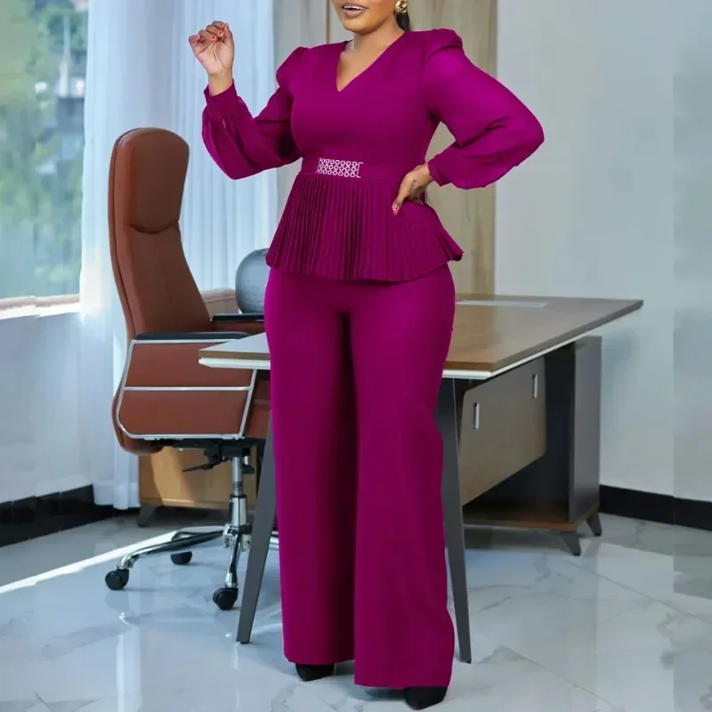 Set da donna 2 pezzi Dashiki Africano Nuovo arrivo Primavera Autunno Set coordinati Set da due pezzi Top e pantaloni Abiti Abiti Abbigliamento