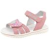 Sandale TOM TAILOR, Kinder, Gr. 40, rosa (altrosa), Lederimitat, Glitzer, festlich, Schuhe, Festtagsschuh, Klettschuh, Sommerschuh mit Glitzer-Herzen