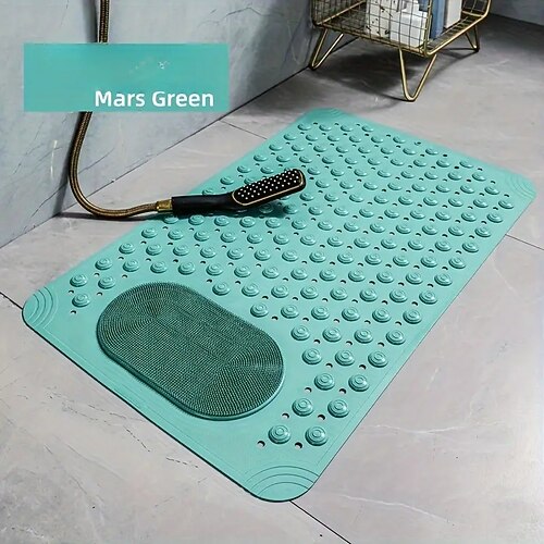 1 Stück rutschfeste Gummimatte fürs Badezimmer – Duschfußmatte mit Abflusslöchern Saugnäpfe - für Badezimmer, Küche, Wäsche Schlafzimmer - für feuchte Oberflächen geeignet - perfektes Geschenk zur Image