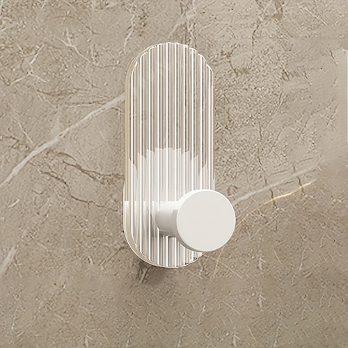 1 Stück Acryl-Klebehaken – starker, selbstklebender Wandhaken ohne Bohren zum Aufhängen von Eingangsschlüsseln, Badetüchern, Bademänteln und Kleidung. Image