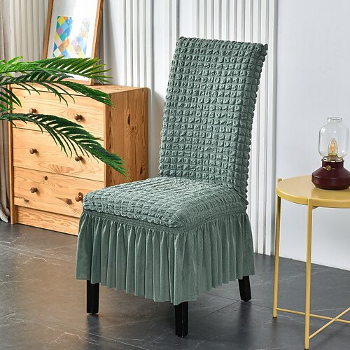 Stuhlbezug mit hoher Rückenlehne für Esszimmerstühle zu Hause, Stuhlbezug aus Polarfleece-Stoff, Stretch-Schonbezüge, Sitzstuhlbezüge Image