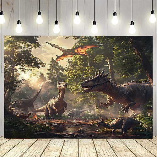 Ein Wald Dinosaurier Wandteppich Wandkunst große Wandteppich Wandbild Dekor Fotografie Hintergrund Decke Vorhang Haus Schlafzimmer Wohnzimmer Dekoration Image