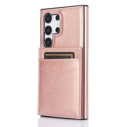 Handy Hülle Handyhüllen Für Samsung Galaxy S26 Ultra Plus S25 S24 S23 S24 FE S22 S21 Ultra Plus S20 Rückseite Mit Ständer Kartenfach Stoßfest Retro TPU PU-Leder Image