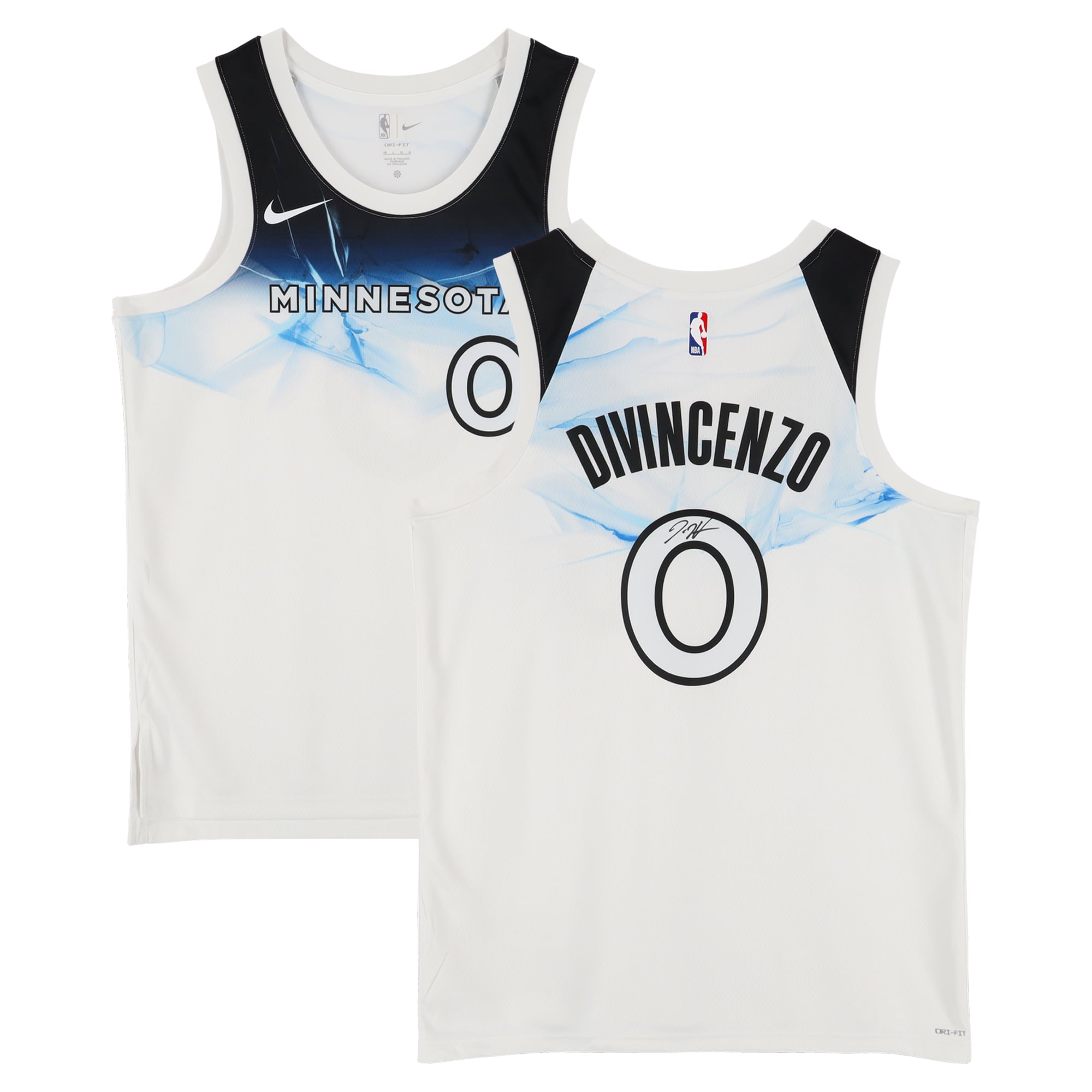 Donte DiVincenzo Minnesota Timberwolves signiertes weißes Nike 2024-25 City Edition Swingman-Trikot