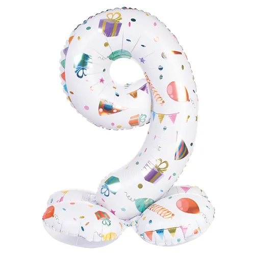 Ballon en forme de chiffre ""9"", tenant debout
