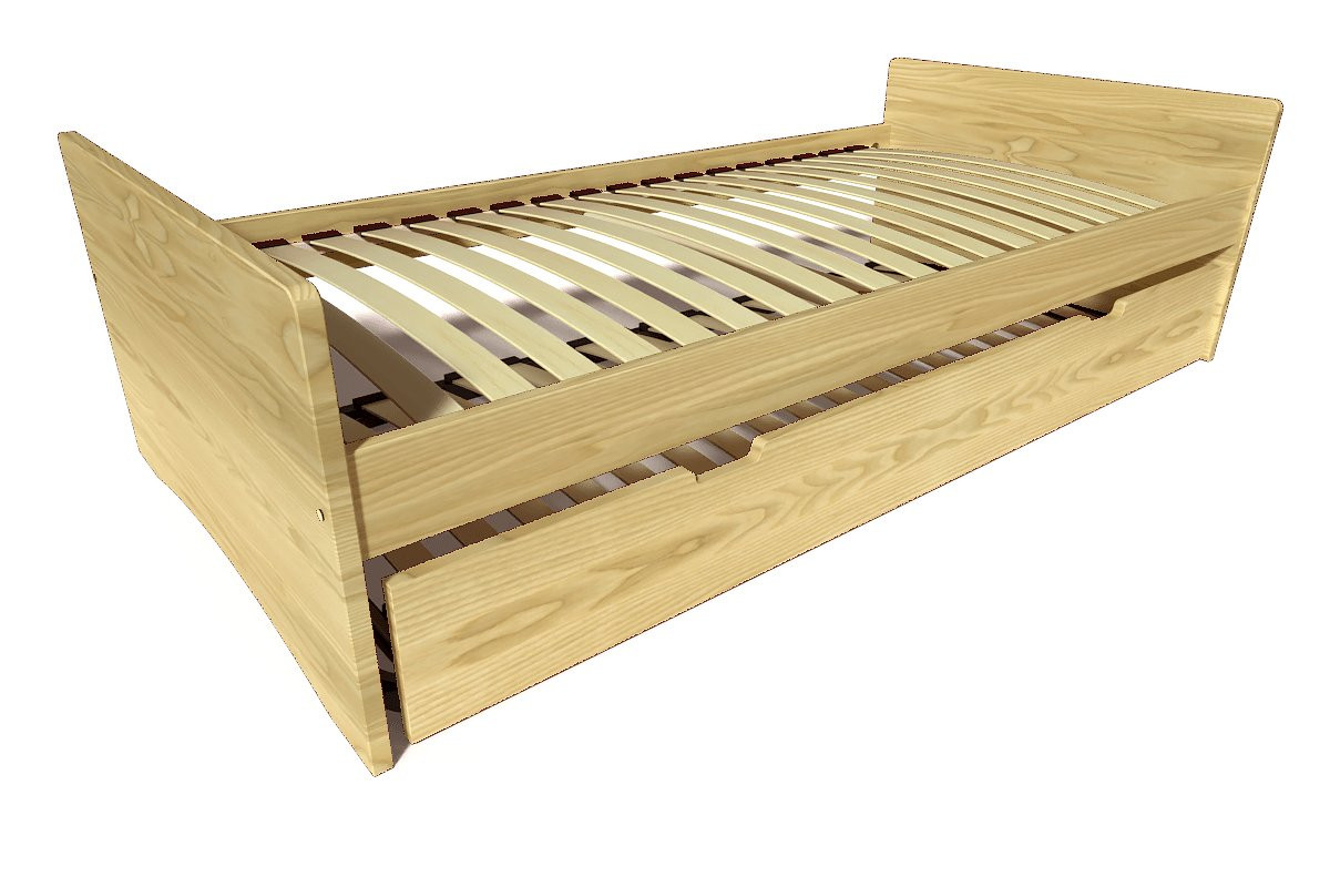 Lit gigogne 80x200 ABC pin massif - Miel