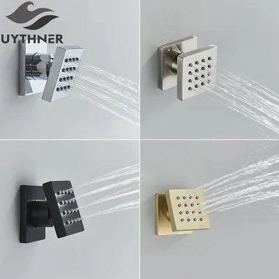 4-6pc Brass Body Sprays Square Shower SPA Massage Jets Concealed Bathroom Shower Sprayer Head Faucet