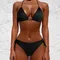 2 Pcs/Set Bikini Set Sexy Bikinis New Solid Color Halter Neck Strap Thong Swimwear Bathing Suit