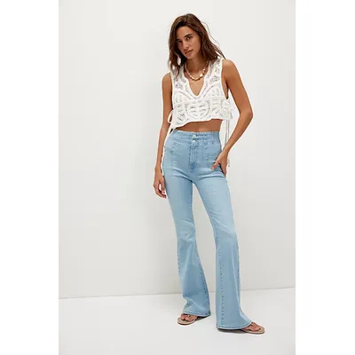 We The Free Jayde Flare Jeans at Free People in Washed Out, Size: 32