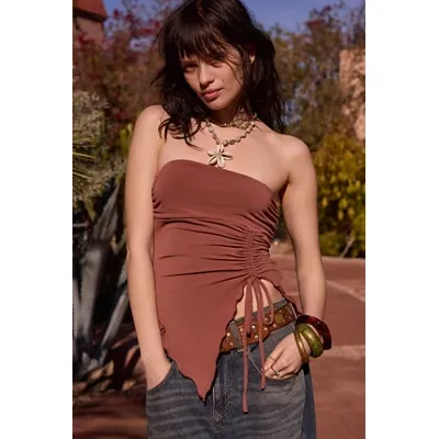 Silence + Noise Rem Bandeau Top - Rust M at Urban Outfitters