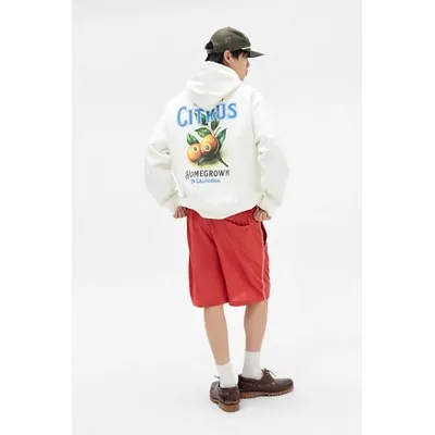 UO Ecru Citrus Hoodie - Cream XS at Urban Outfitters
