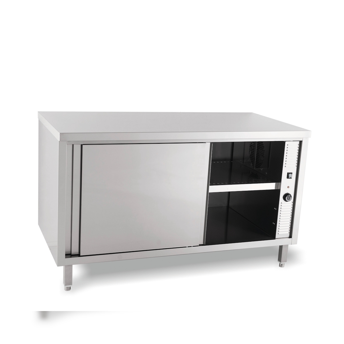 Durchreicheschrank beheizt Schiebetüren ohne Aufkantung 1400 x 700 x 850 mm