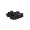 Pantolette CALVIN KLEIN JEANS "FLATFORM SANDAL SLIDE IN NYLON", Damen, Gr. 41, schwarz, Textil, klassisch, Schuhe, Poolslides, Sommerschuh, Strandschuh, Plateausohle, zum Schlupfen