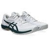 Tennisschuh ASICS "GAME FF", Gr. 44, weiß, saxon grün, Textil, Synthetik, sportlich, Schuhe, All-Court Schuhe für alle Untergründe
