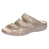 Pantolette WALDLÄUFER "Gunna", Damen, Gr. 5,5 (38,5), beige, Nubukleder, metallic, klassisch, Schuhe, Keilabsatz, Sommerschuh, Schlappen in bequemer Schuhweite G
