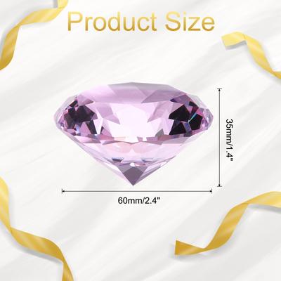 Clear Crystal Diamond Paperweight, 60mm Artificial Diamond for Decor - 60mm(2.4")