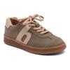 Sneaker BISGAARD "bay l Weite: normal", Kinder, Gr. 32, bunt (khaki, rosa), Veloursleder, Glattleder, sportlich, Schuhe, Retro, Schnürer mit Lederfutter, Größenschablone zum Download