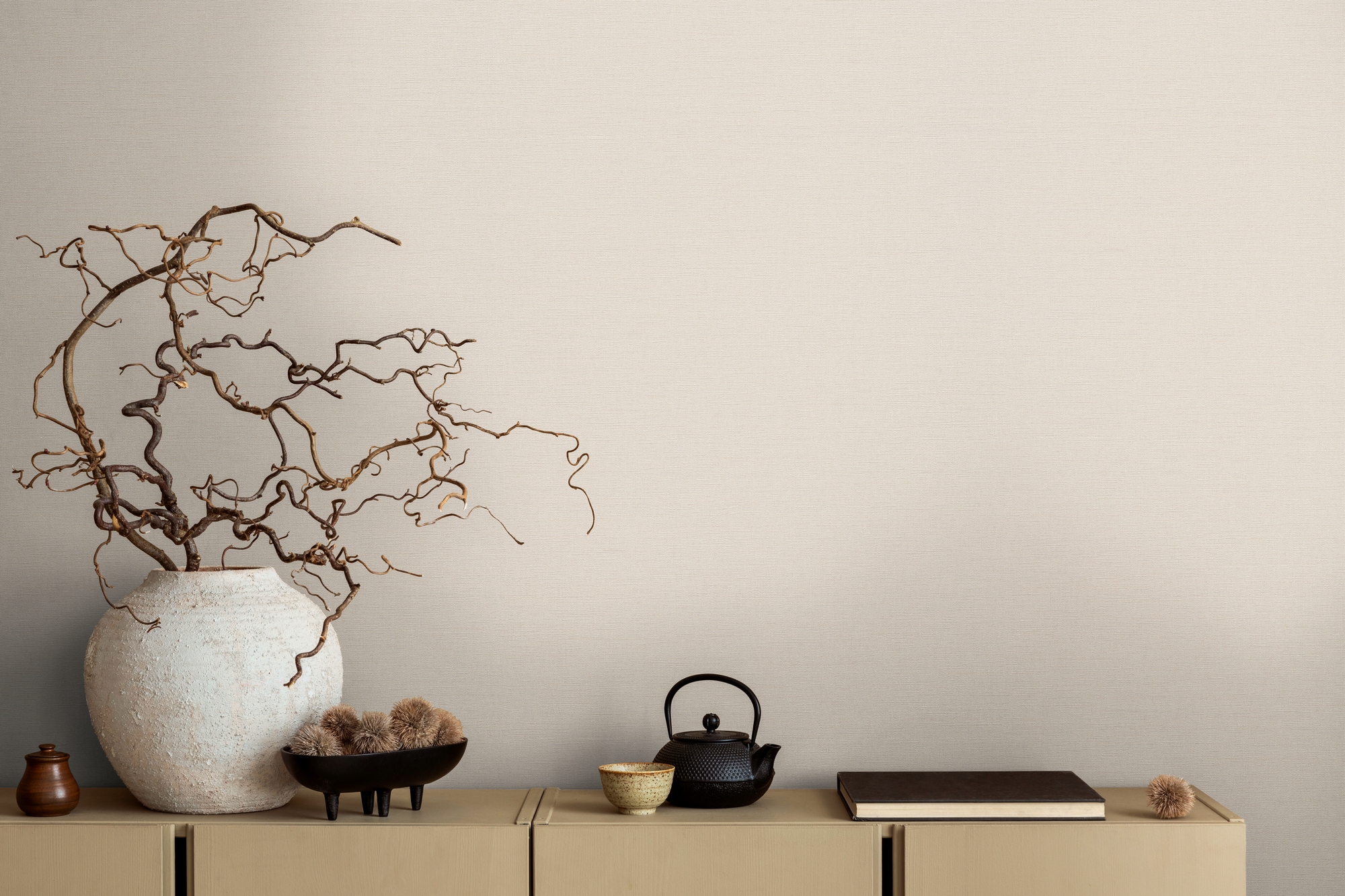 Vliestapete LIVING WALLS "Michalsky 6 einfarbige Tapete Unitapete Struktur Landhaus", beige (creme,weiß), B:0,53m H:0,02m L:10,05m, Vlies, Tapeten, Vliestapete einfarbig für Schlafzimmer Küche Wohnzimmer Uni Design